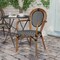 Flash Furniture Lourdes Thonet French Bistro Stacking Chair w/Arms, Blk and Wht PE Rattan and Bamboo Print Alum Frm SDA-AD642002A-BKWH-NAT-GG - alternate 5